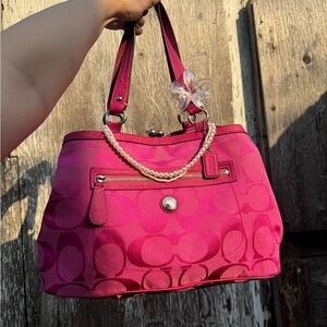 Hot Pink Coach Kisslock Tote
